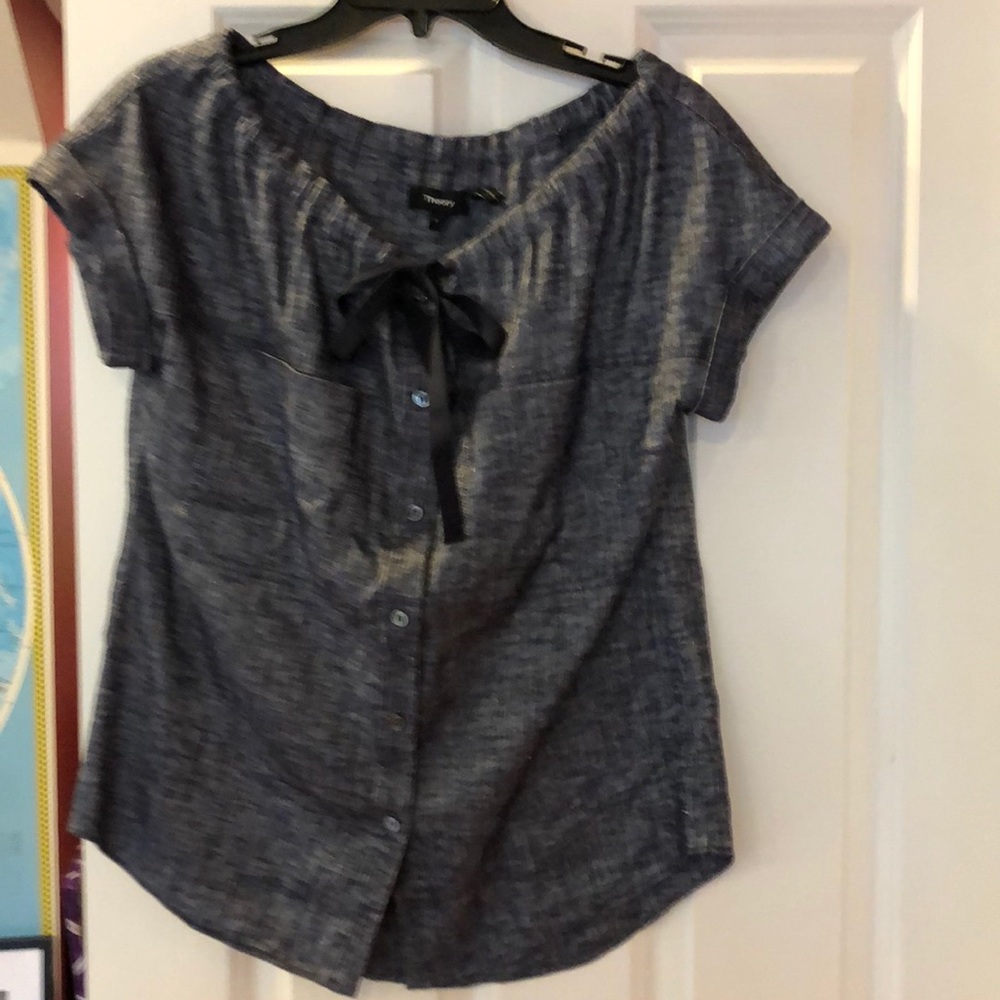 Blue denim Theory shirt - size P. Runs big